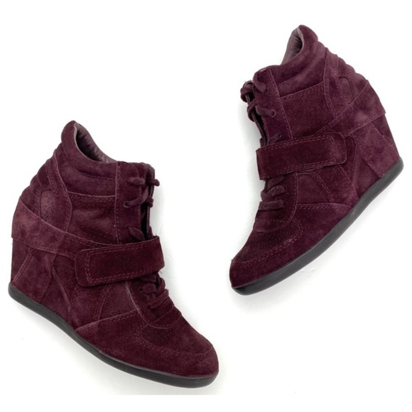 Ash Bowie Suede Wedge Sneaker In Burgundy Brand New without Tag Size 8/38 - Picture 4 of 12